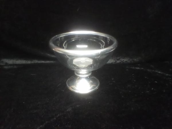 Glasschale Silberrand mit Fuß